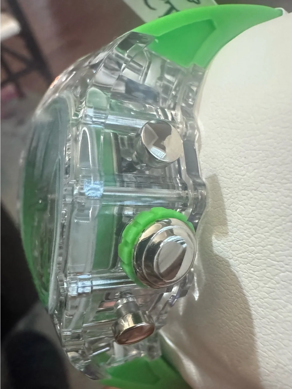 Invicta Green and Clear Chronograph Silicone Strap Watch - Sporty Design